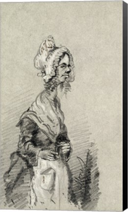 Framed Old Woman from Normandy in Profile, 1857 Print