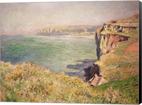 Framed Cliff at Varengeville, 1882 Print