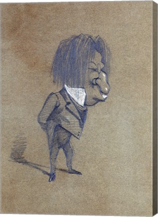 Framed Caricature of Jules Husson &#39;Champfleury&#39; Print