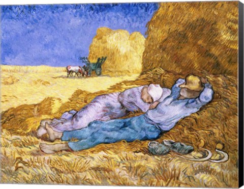 Framed Noon, or The Siesta, after Millet, 1890 Print