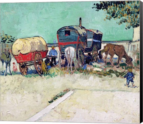 Framed Caravans, Gypsy Encampment near Arles Print