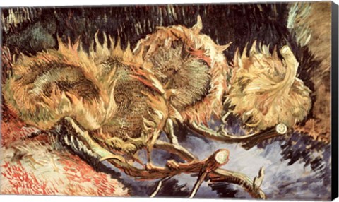 Framed Four Withered Sunflowers, 1887 Print