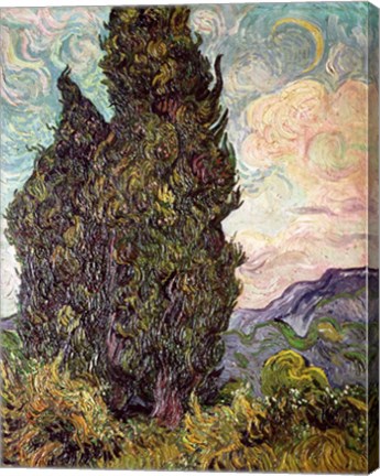 Framed Cypresses, 1889 Print