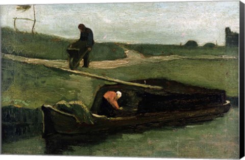 Framed Peat Boat, 1883 Print