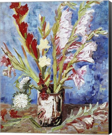 Framed Vase with Gladioli Print