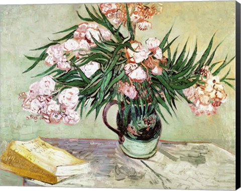 Framed Oleanders and Books, 1888 Print