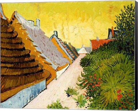Framed Farmhouses at Saintes-Maries, June 1888 Print