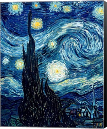 Framed Starry Night, June 1889 Detail A Print