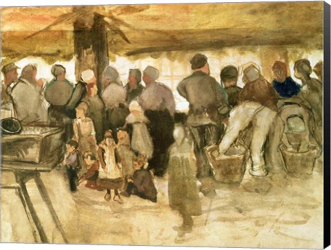 Framed Potato Market, 1882 Print