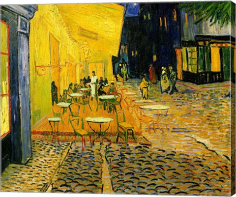 Framed Cafe Terrace, Place du Forum, Arles, 1888 (detail 2) Print