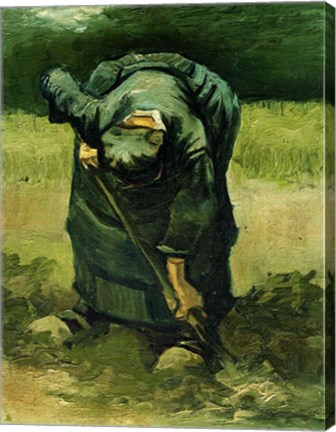 Framed Peasant Woman Digging, 1885 Print