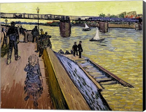 Framed Le Pont de Trinquetaille in Arles, 1888 Print