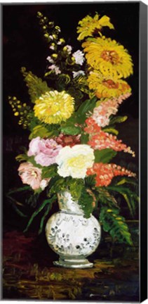 Framed Vase of Flowers, 1886 Print