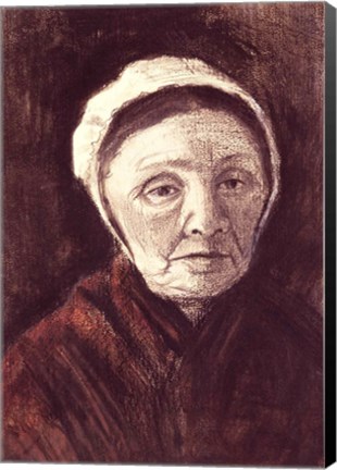 Framed Head of an old woman in a Scheveninger Cap Print