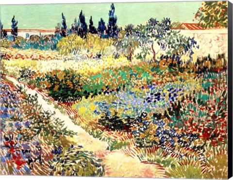 Framed Garden at Arles, 1888 Print