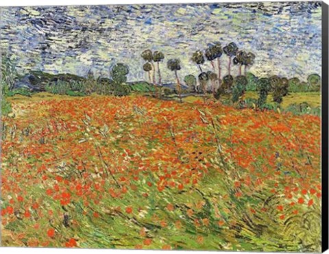 Framed Field of Poppies Print