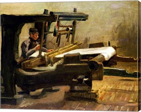 Framed Weaver at the Loom, Facing Right, 1884 Print