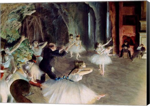 Framed Rehearsal of the Ballet on Stage Print