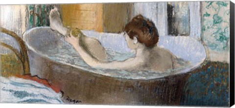 Framed Woman in her Bath, Sponging her Leg, c.1883 Print