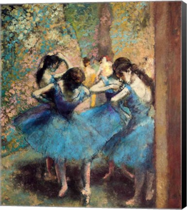 Framed Dancers in Blue, 1890 Print