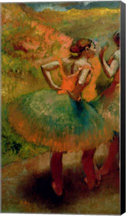 Framed Dancers Wearing Green Skirts, c.1895 Print