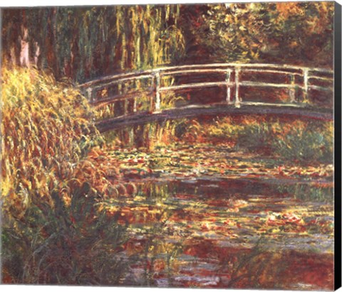 Framed Le Bassin aux Nympheas: Harmonie Rose Print