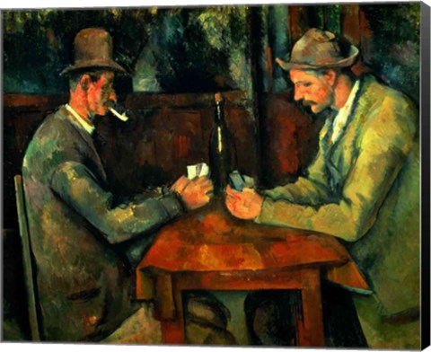 Framed Card Players 1890-95 Print