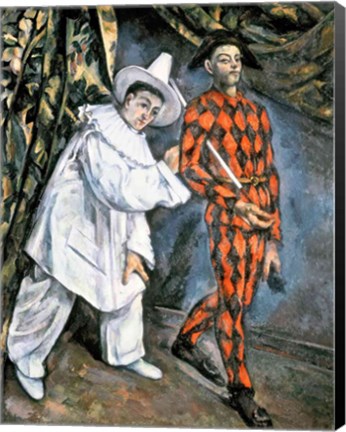 Framed Pierrot and Harlequin Print