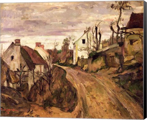 Framed Village Road, Auvers, c.1872-73 Print