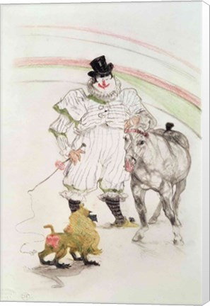 Framed At the Circus: performing horse and monkey, 1899 Print