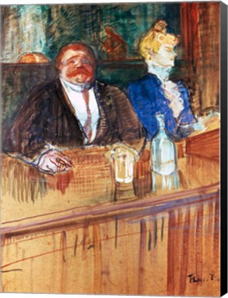 Framed In the Bar: The Fat Proprietor and the Anaemic Cashier, 1898 Print