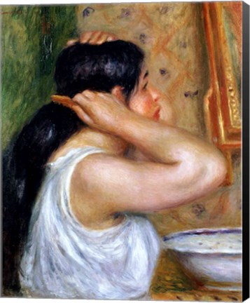 Framed Girl Combing her Hair, 1907 Print