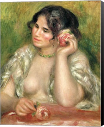 Framed Gabrielle with a Rose, 1911 Print