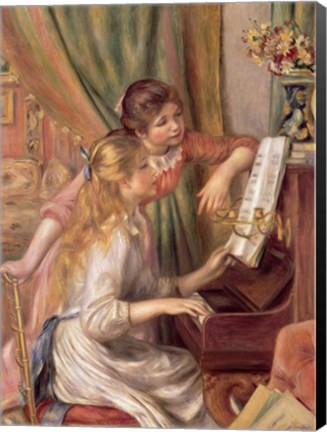 Framed Young Girls at the Piano, 1892 Print