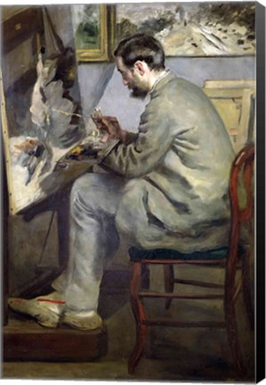 Framed Frederic Bazille at his Easel, 1867 Print