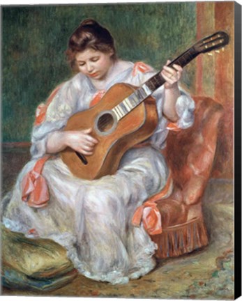 Framed Guitar Player, 1897 Print