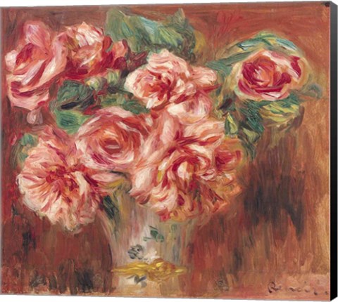 Framed Roses in a Vase, c.1890 Print