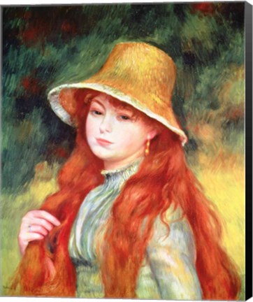 Framed Young girl in a straw hat, 1884 Print