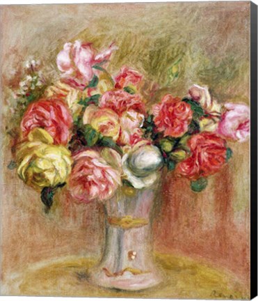 Framed Roses in a Sevres vase Print