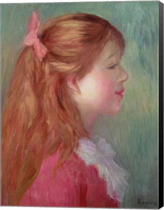 Framed Young girl with Long hair in profile, 1890 Print