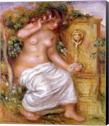 Framed Bather at the Fountain, 1914 Print