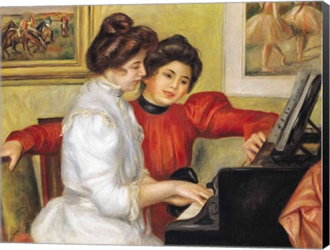 Framed Yvonne and Christine Lerolle at the piano, 1897 Print