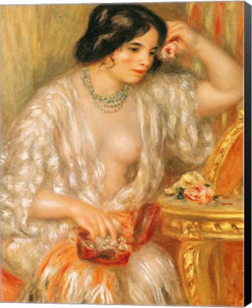 Framed Gabrielle with Jewellery, 1910 Print