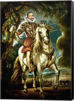 Framed Equestrian portrait of the Duke of Lerma Print