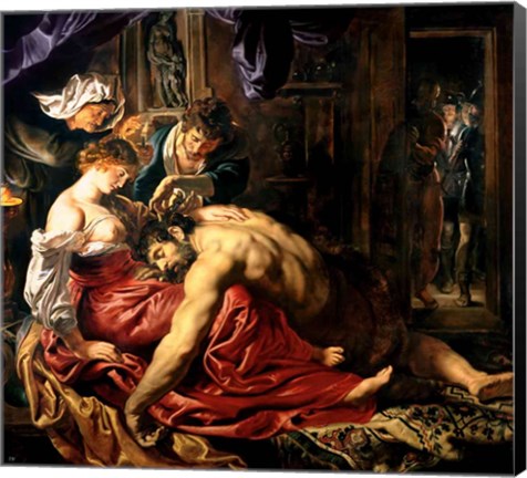 Framed Samson and Delilah, c.1609 Print