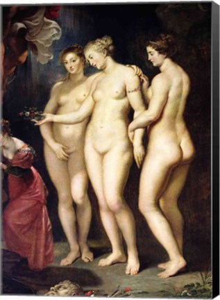 Framed Medici Cycle: Education of Marie de Medici, detail of the Three Graces Print