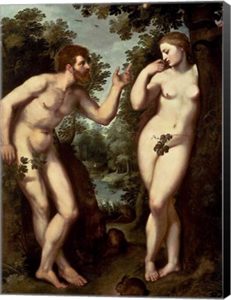 Framed Adam and Eve, c.1599 Print