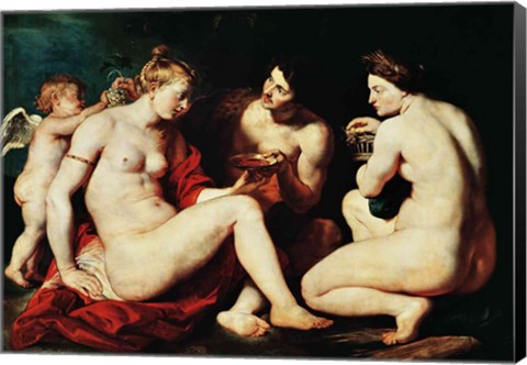 Framed Venus, Cupid, Bacchus and Ceres, 1613 Print