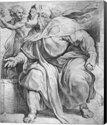 Framed Prophet Ezekiel, after Michangelo Buonarroti Print