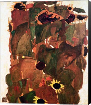 Framed Sunflowers II, 1911 Print